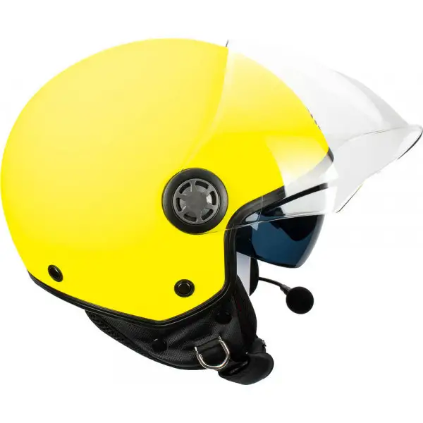 Kit Coppia Rapid Connect III Giallo Fluo Opaco - 2 Caschi Jet Befast Con Interfono Integrato 4 Kit Coppia Rapid Connect III Giallo Fluo Opaco - 2 Caschi Jet Befast Con Interfono Integrato - immagine 4
