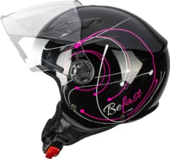 Casco Jet Bambino Befast Flipper Linear Nero Fucsia Bianco -Accessori Per Motociclette befast 0001211269 01123 modifica
