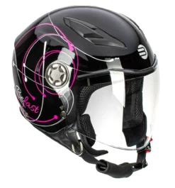 Casco Jet Bambino Befast Flipper Linear Nero Fucsia Bianco