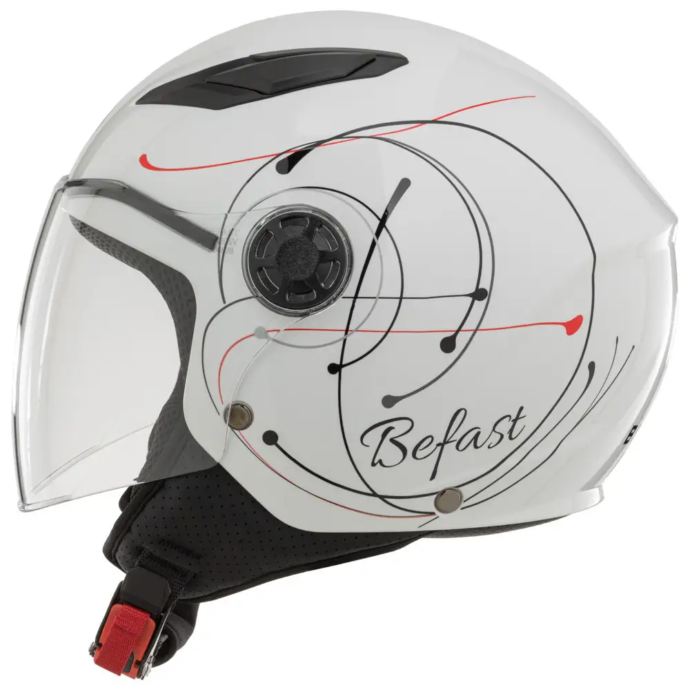 Casco Jet Bambino Befast Flipper III Linear Bianco Rosso Nero 3 Casco Jet Bambino Befast Flipper III Linear Bianco Rosso Nero - immagine 3