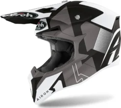 Casco Cross Airoh Wraap Raze Nero Opaco