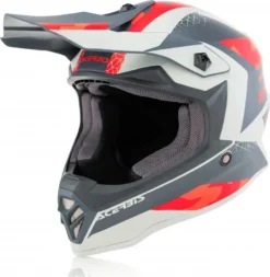 Casco Cross Bambino Acerbis Impact Steel Junior Rosso Grigio