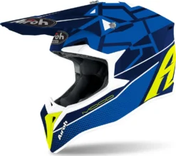 Casco Cross Bambino Airoh Wraap Youth Mood Blu Lucido