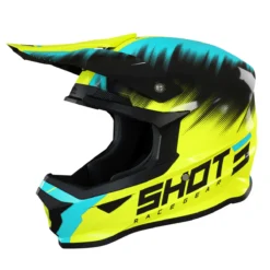 Casco Cross Bambino Shot FURIOUS VERSUS Giallo Neon Turchese