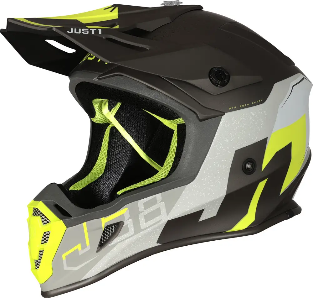 Casco Cross JUST1 J38 KORNER Giallo Fluo Titanio 1 Casco Cross JUST1 J38 KORNER Giallo Fluo Titanio