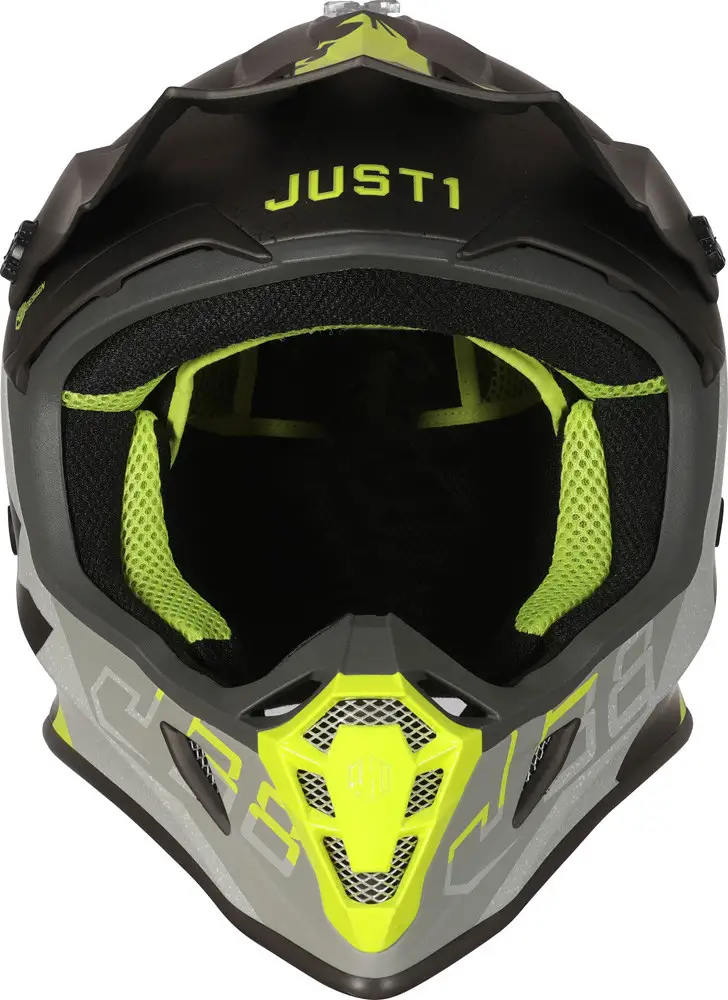 Casco Cross JUST1 J38 KORNER Giallo Fluo Titanio 2 Casco Cross JUST1 J38 KORNER Giallo Fluo Titanio - immagine 2