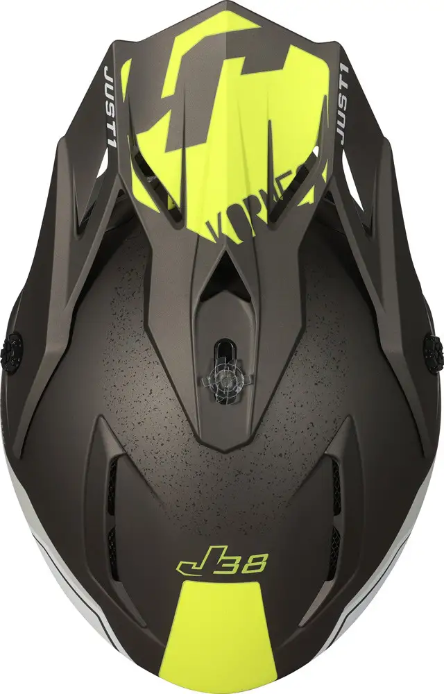 Casco Cross JUST1 J38 KORNER Giallo Fluo Titanio 5 Casco Cross JUST1 J38 KORNER Giallo Fluo Titanio - immagine 5