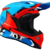 Casco Cross Kyt SKYHAWK GLOWING In Fibra Blu Arancione Fluo