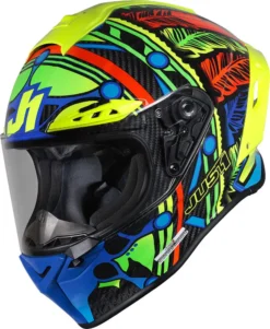 Casco Integrale Just1 J-Gpr Tribe In Carbonio Blu Giallo Fluo