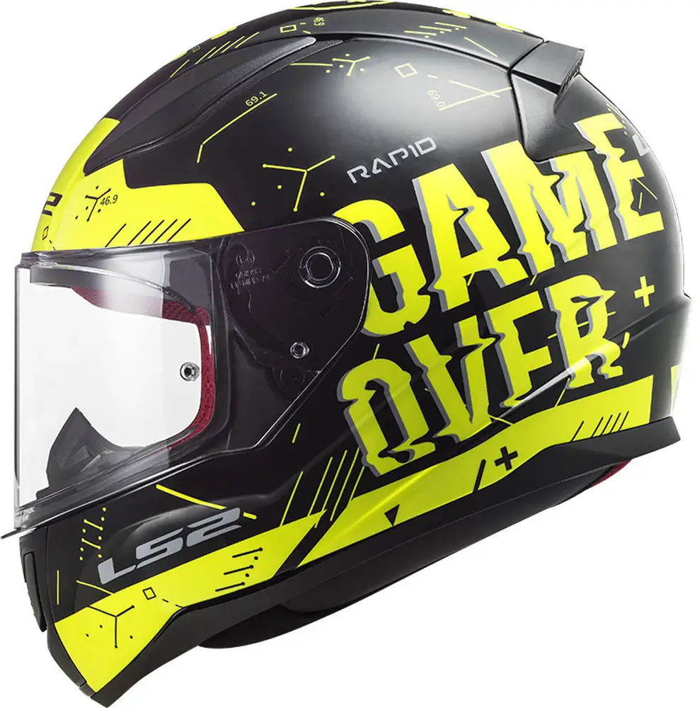 Casco Integrale LS2 FF353 RAPID PLAYER Giallo Fluo Nero 3 Casco Integrale LS2 FF353 RAPID PLAYER Giallo Fluo Nero - immagine 3