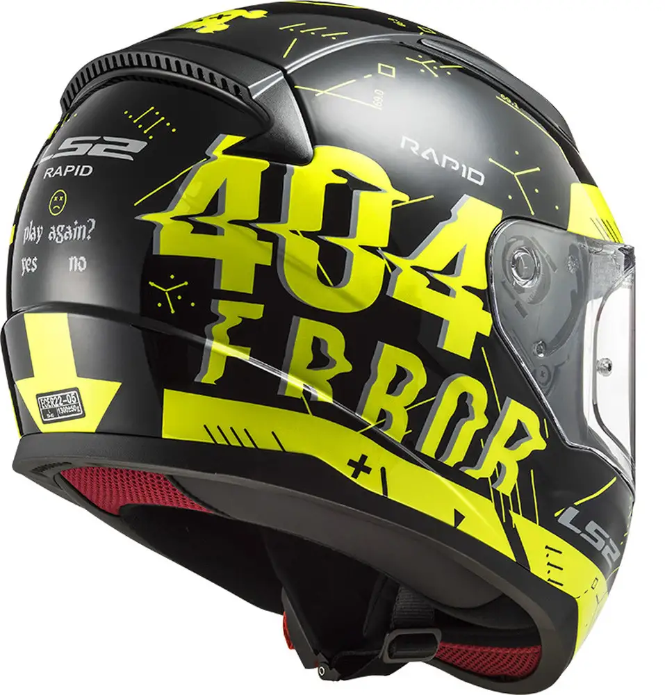 Casco Integrale LS2 FF353 RAPID PLAYER Giallo Fluo Nero 4 Casco Integrale LS2 FF353 RAPID PLAYER Giallo Fluo Nero - immagine 4
