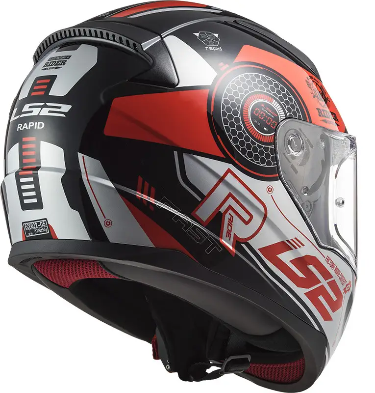 Casco Integrale LS2 FF353 RAPID STRATUS Nero Rosso Argento 2 Casco Integrale LS2 FF353 RAPID STRATUS Nero Rosso Argento - immagine 2