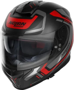 Casco Integrale Nolan N80-8 ALLY N-COM Nero Opaco Rosso