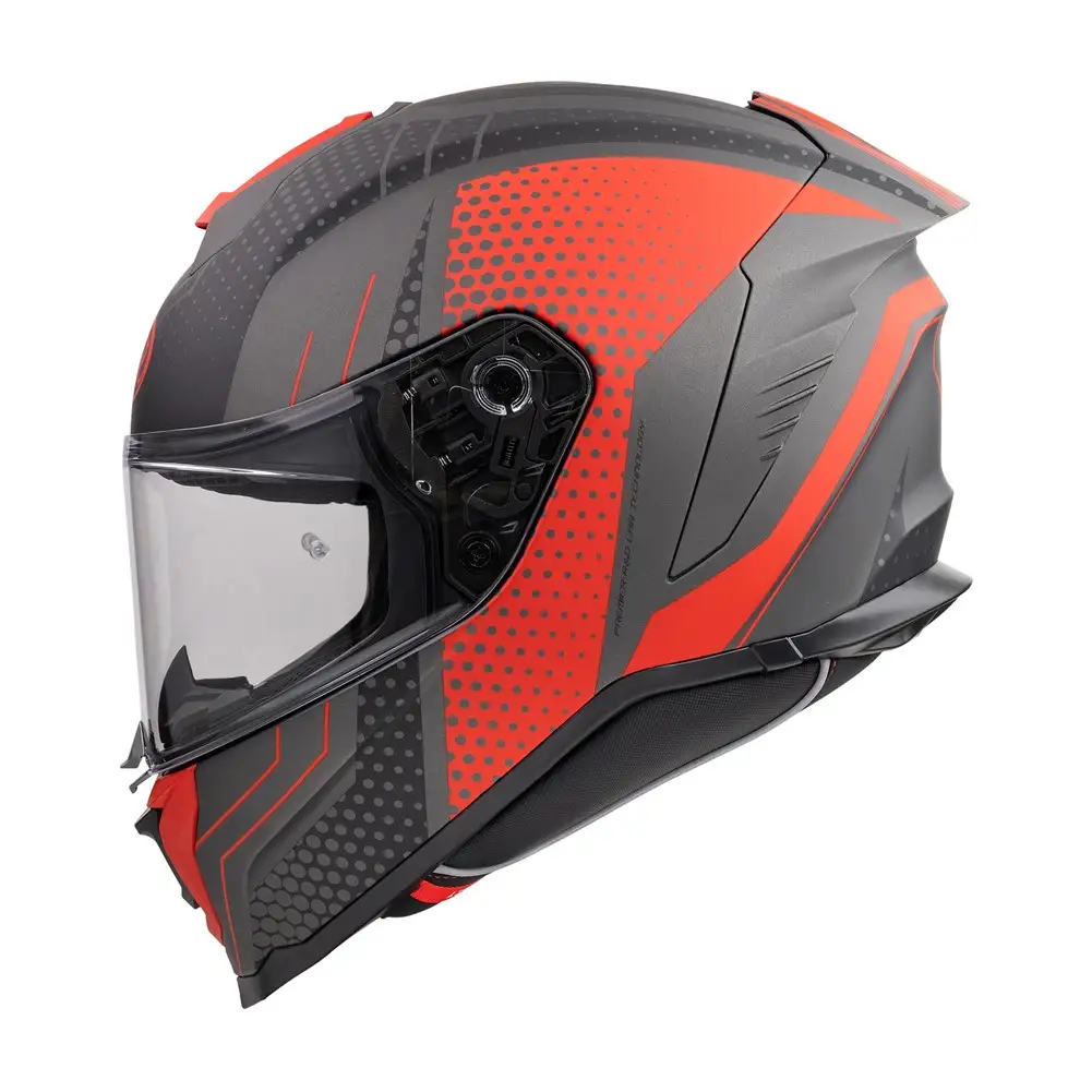 Premier® Casco Integrale Premier HYPER In Fibra BP92 BM Nero Opaco Grigio Rosso - immagine 2