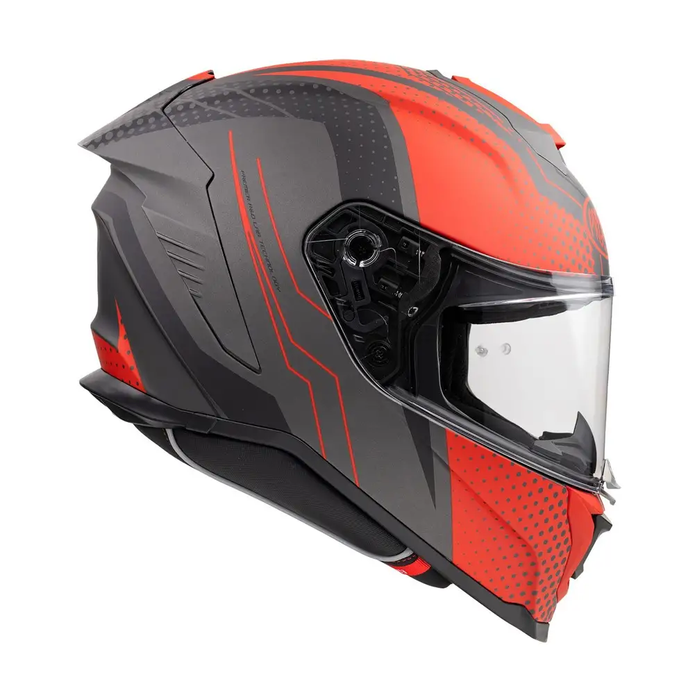 Premier® Casco Integrale Premier HYPER In Fibra BP92 BM Nero Opaco Grigio Rosso - immagine 3