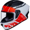 Casco Integrale SMK Stellar SQAD Bianco Rosso Nero