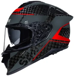 Casco Integrale SMK TITAN NEON In Fibra Nero Rosso