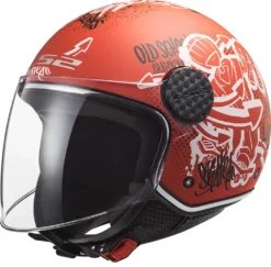 Casco Jet LS2 OF558 SPHERE LUX SKATER Rosso Opaco