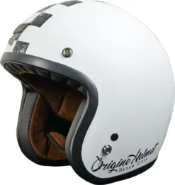 Casco Jet Origine Primo Scacco Nero Opaco Bianco