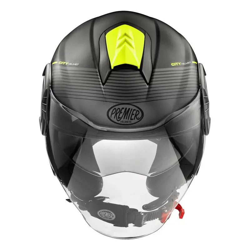 Premier® Casco Jet Premier COOL EVO CH Y 9 BM Nero Giallo Fluo Opaco - immagine 3