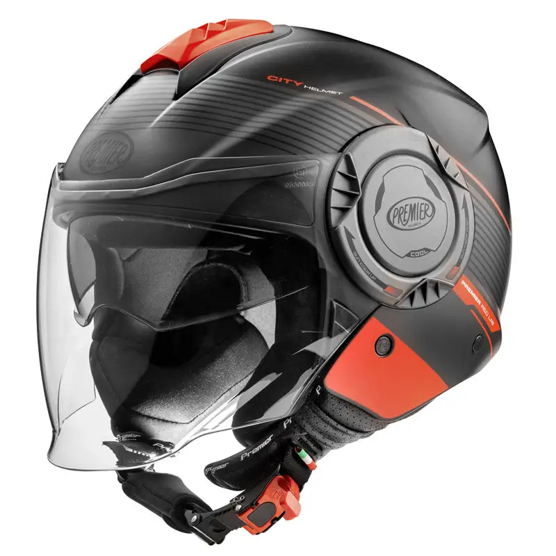 Premier® Casco Jet Premier COOL EVO CH Y 9 BM Nero Giallo Fluo Opaco - immagine 4