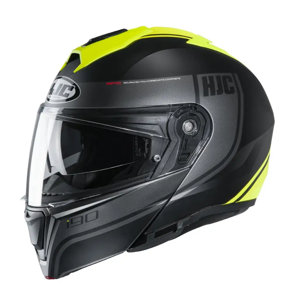 Casco Modulare HJC I90 DAVAN MC4HSF Nero Verde 1 Casco Modulare HJC I90 DAVAN MC4HSF Nero Verde