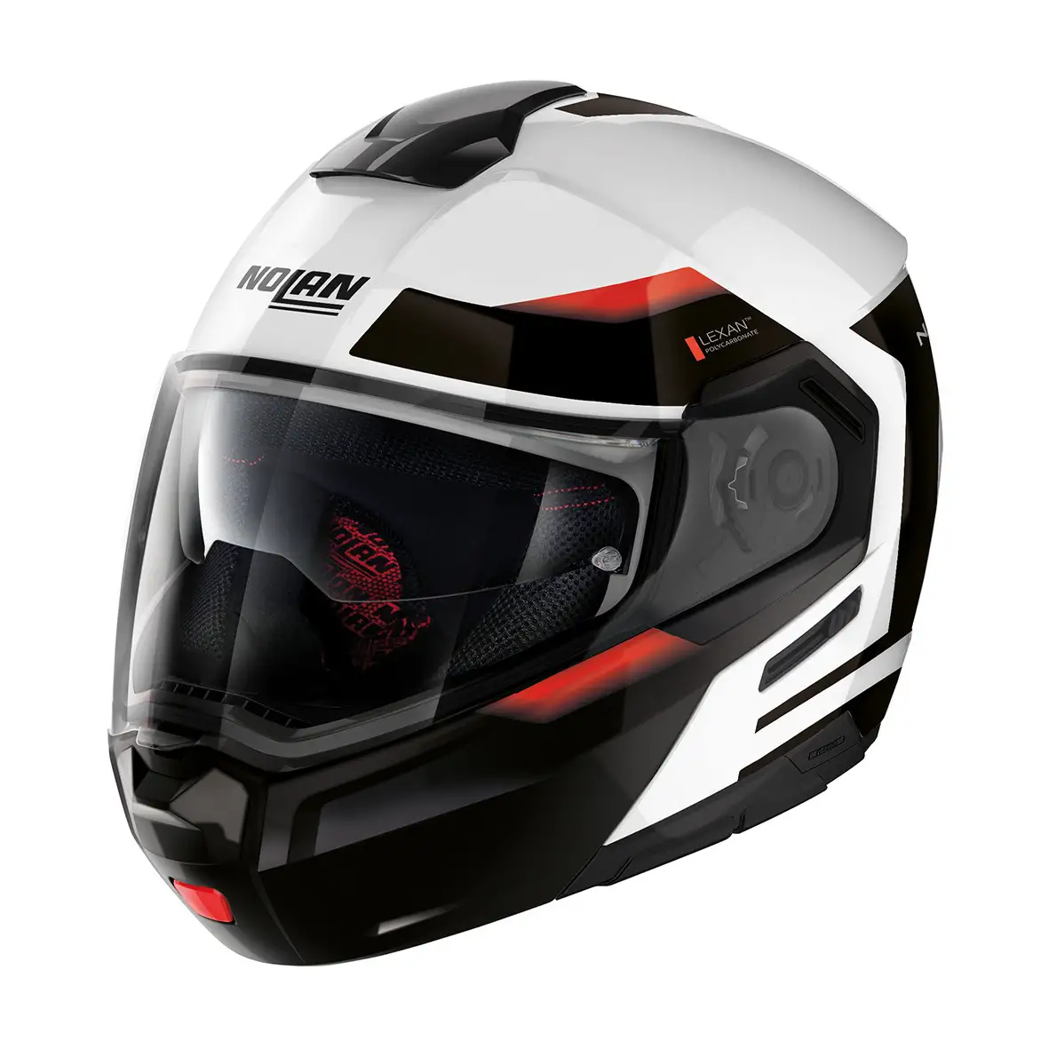 Casco Modulare Nolan N90-3 06 Reflector N-com Bianco Rosso 1 Casco Modulare Nolan N90-3 06 Reflector N-com Bianco Rosso