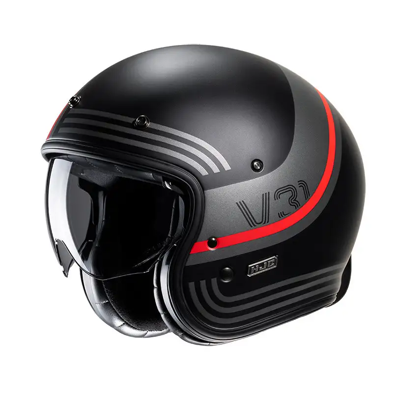 Casco Jet Hjc V31 BYRON Rosso Nero Grigio 1 Casco Jet Hjc V31 BYRON Rosso Nero Grigio