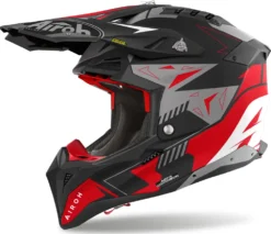 Casco Cross Airoh Aviator 3 Spin Rosso Opaco