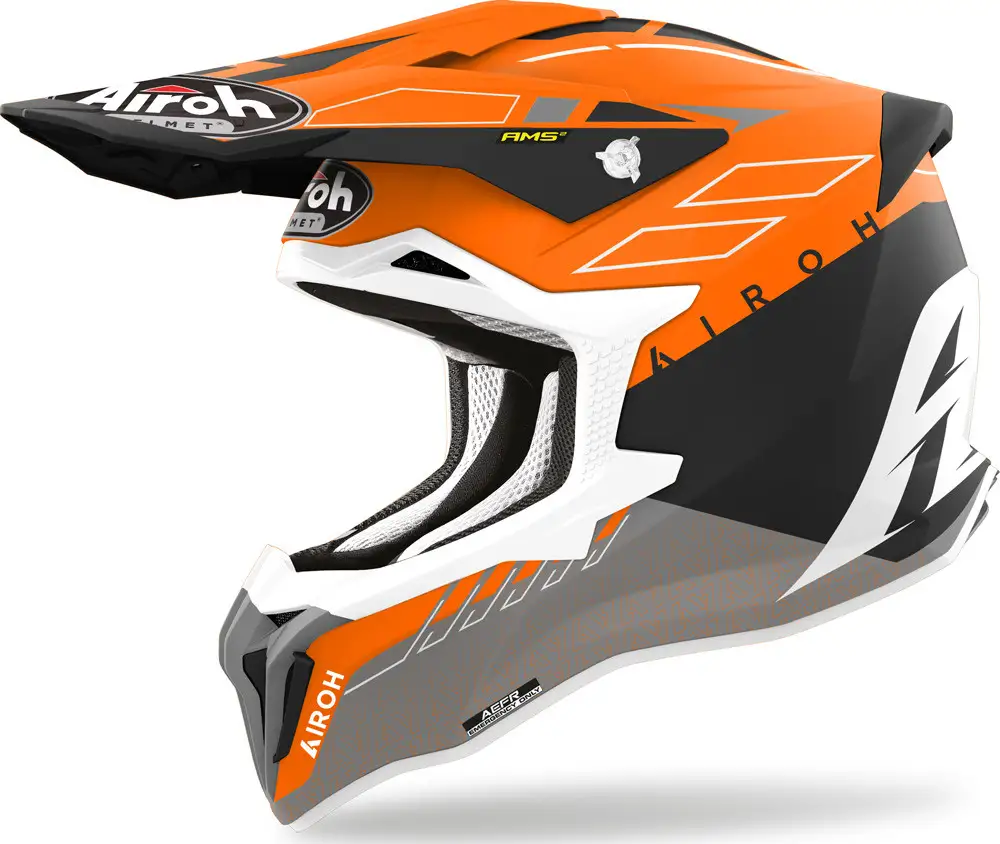 Casco Cross Airoh Strycker Skin In Fibra Arancio Opaco 1 Casco Cross Airoh Strycker Skin In Fibra Arancio Opaco