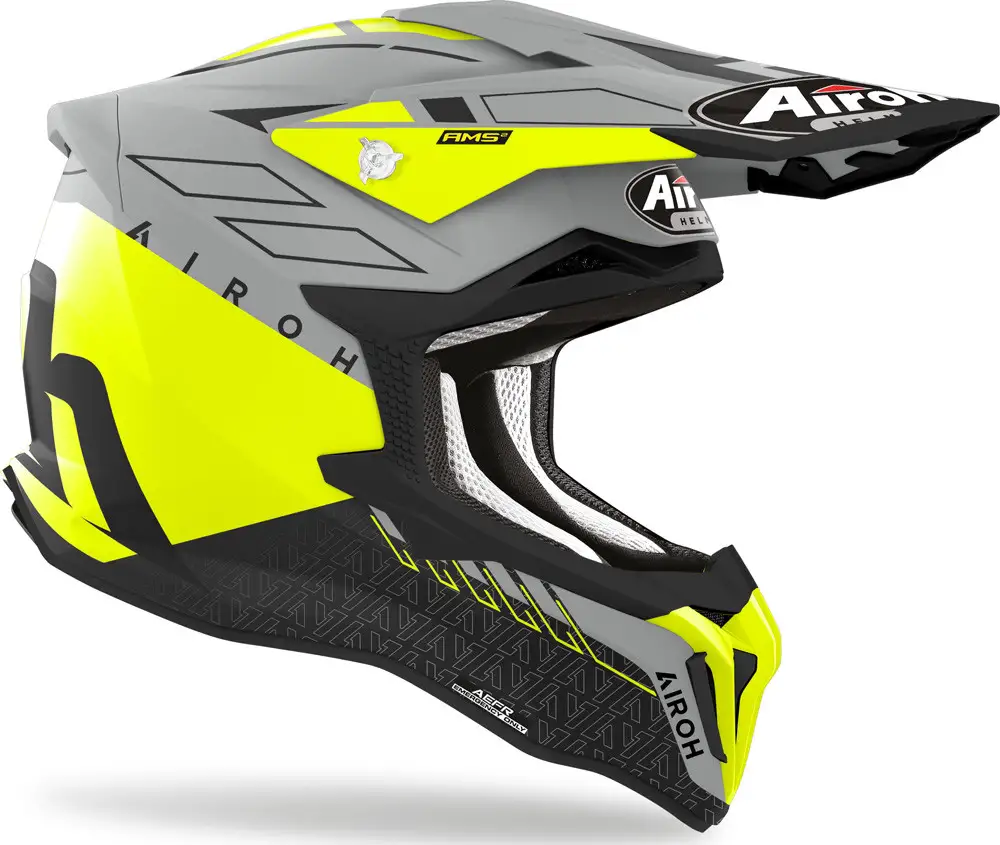 Casco Cross Airoh Strycker Skin In Fibra Giallo Opaco 2 Casco Cross Airoh Strycker Skin In Fibra Giallo Opaco - immagine 2