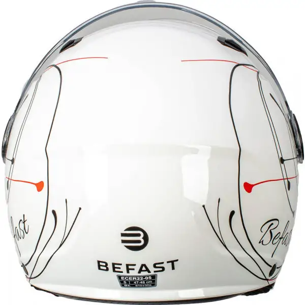Casco Jet Bambino Befast Flipper III Linear Bianco Rosso Nero 4 Casco Jet Bambino Befast Flipper III Linear Bianco Rosso Nero - immagine 4