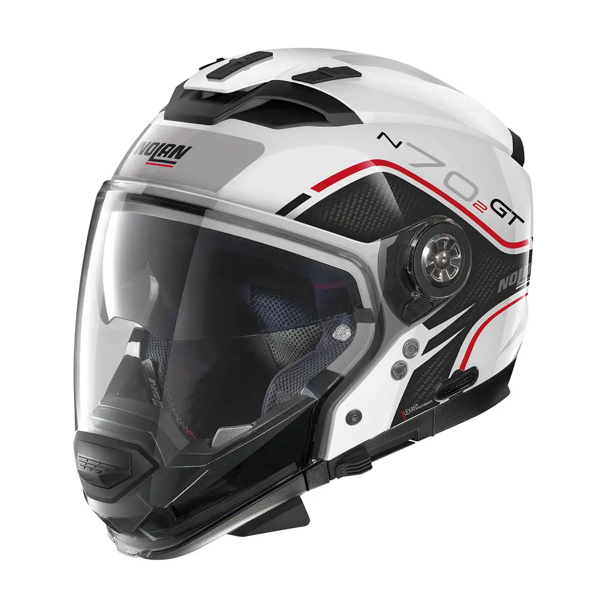 Casco Modulare Nolan N70.2 Gt Flywheel N-com Bianco 1 Casco Modulare Nolan N70.2 Gt Flywheel N-com Bianco