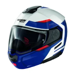 Casco Modulare Nolan N90-3 Reflector N-com Bianco Blu Rosso