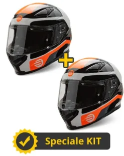 Kit Coppia Flash Bianco Rosso Fluo- 2 Caschi Integrali Befast
