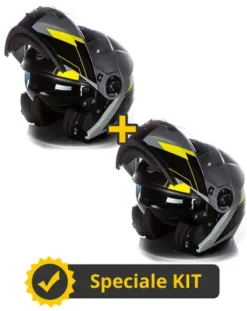 Kit Coppia Tank Grigio Giallo - 2 Caschi Modulari Befast Con Doppia Omologazione P/J
