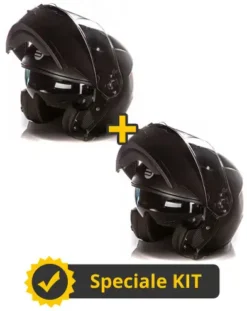 Kit Coppia Tank Nero Opaco - 2 Caschi Modulari Befast Con Doppia Omologazione P/J