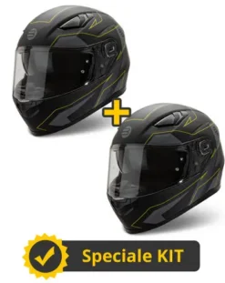 Kit Coppia Ventus Nero Giallo - 2 Caschi Integrali Befast