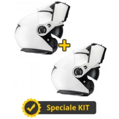 Kit Coppia Tank III Bianco- 2 Caschi Modulari Befast Con Doppia Omologazione P/J